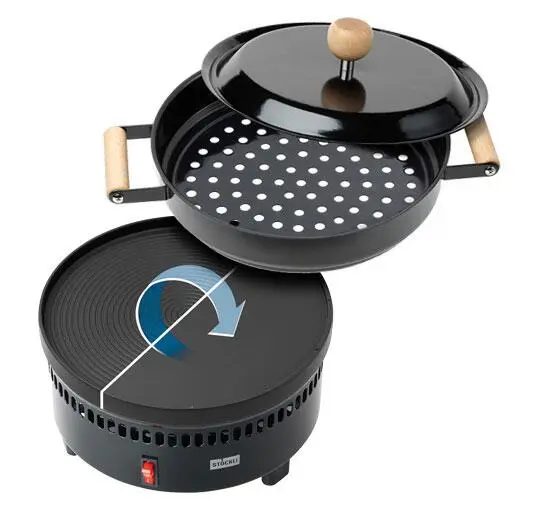 Stöckli Marroniofen Mit Holzgriff, Inkl. Grill-& Crêpe-Platte