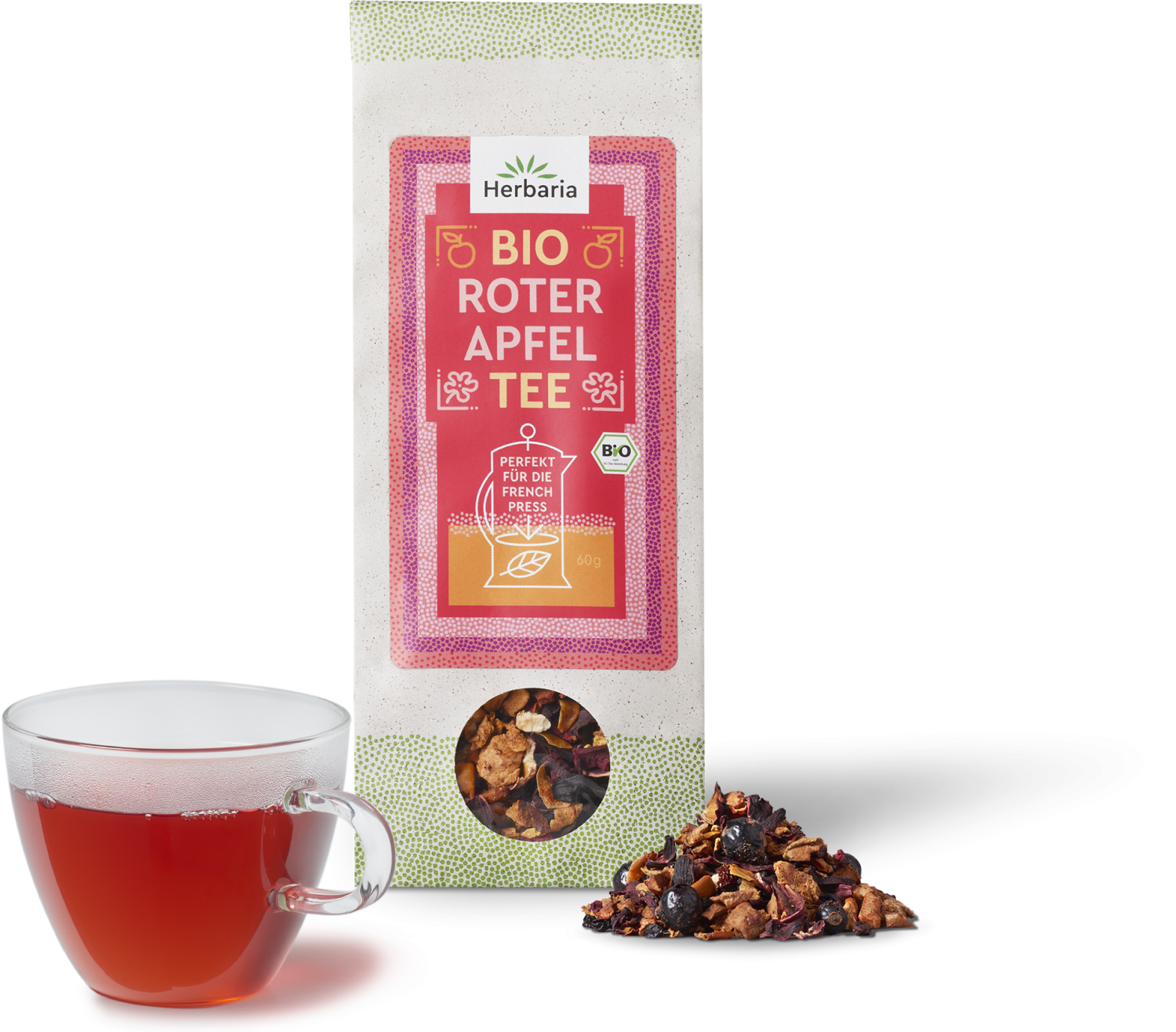 Herbaria Teemischung Roter Apfel 60g Bio, Lose