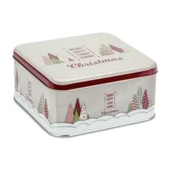 Städter Gebäckdose Yummy Christmas 21 X 21 Cm / H 10 Cm Bunt Quadrati
