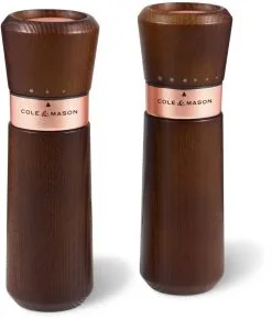 Cole & Mason Lyndhurst Chestnut & Rosé Gold Salz- Und Pfeffermühle Geschenkset, 18,5 Cm