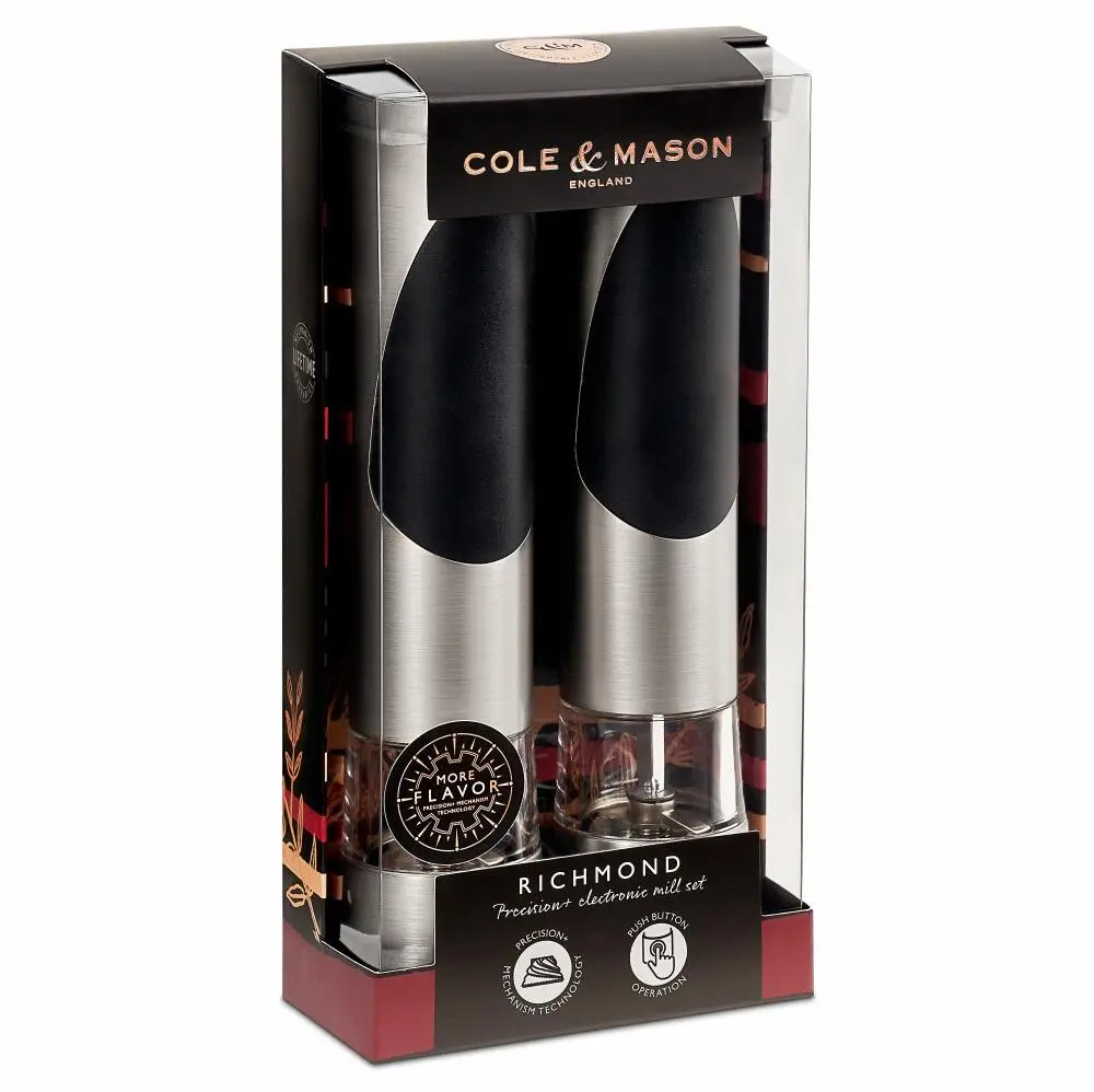 Cole & Mason Richmond Elektronische Salz- Und Pfeffermühle, Geschenkset, Ungefüllt, 21,5 Cm – Bild 8