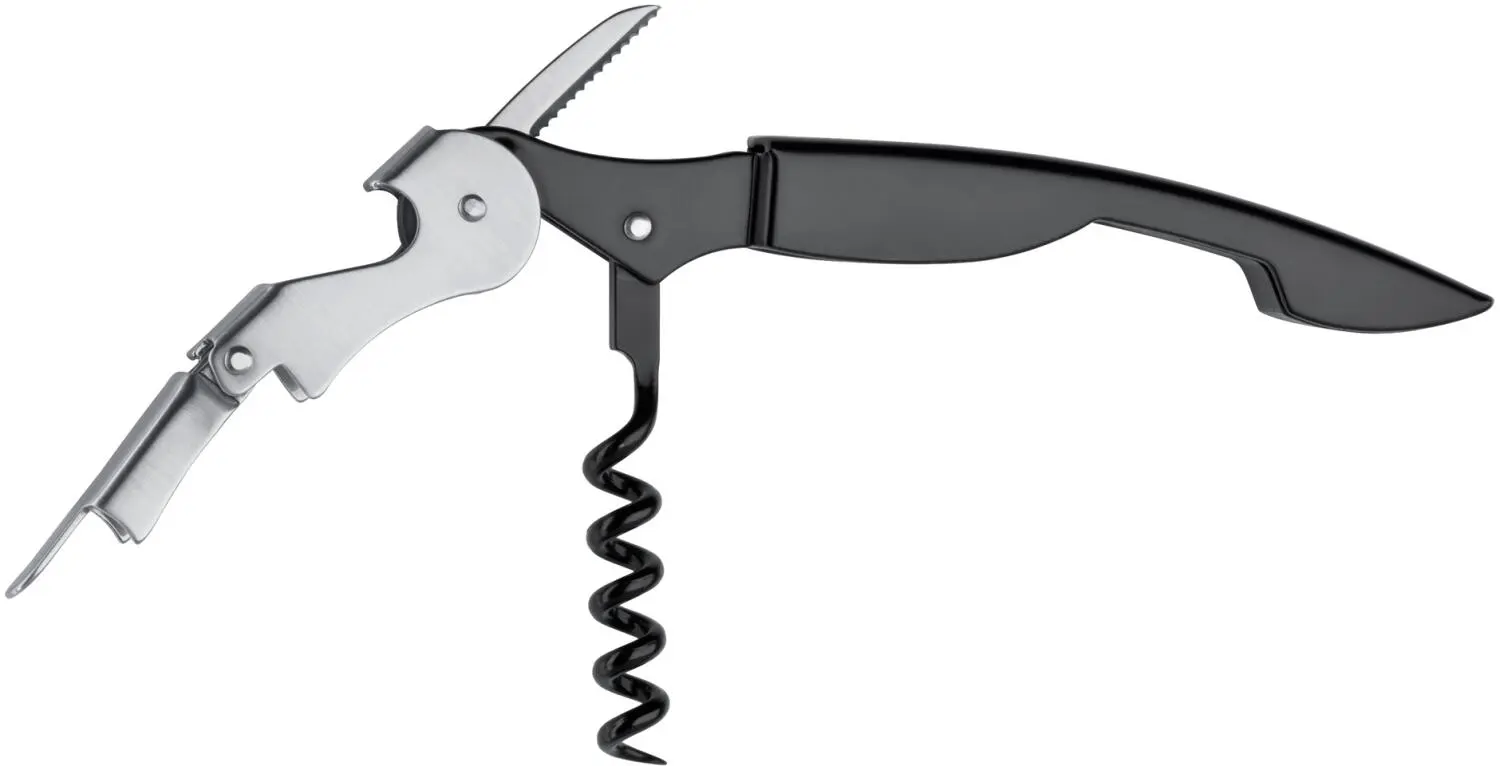 Triangle Kellnermesser Rostfrei Schwarz Mit Gelenk – Bild 2