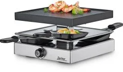 Spring Raclette4 Classic Mit Alu-Grillplatte, Silber