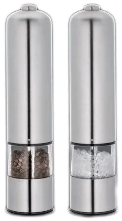 Cilio Pfeffermühle Und Salzmühle "Bergamo" Elektrisch, Satiniert Im Set