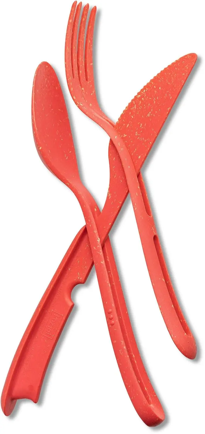 Koziol Besteck-Set KLIKK, 3-tlg. In Coral – Bild 2