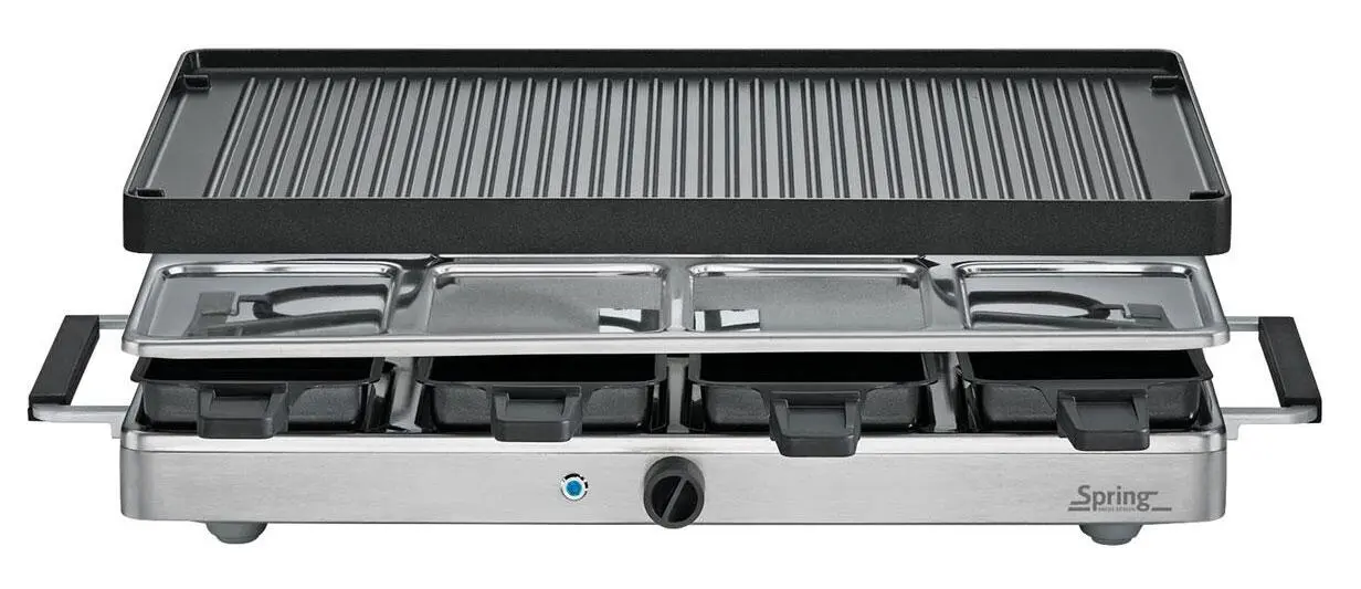 Spring Raclette8 Classic Mit Alu-Grillplatte In Edelstahl