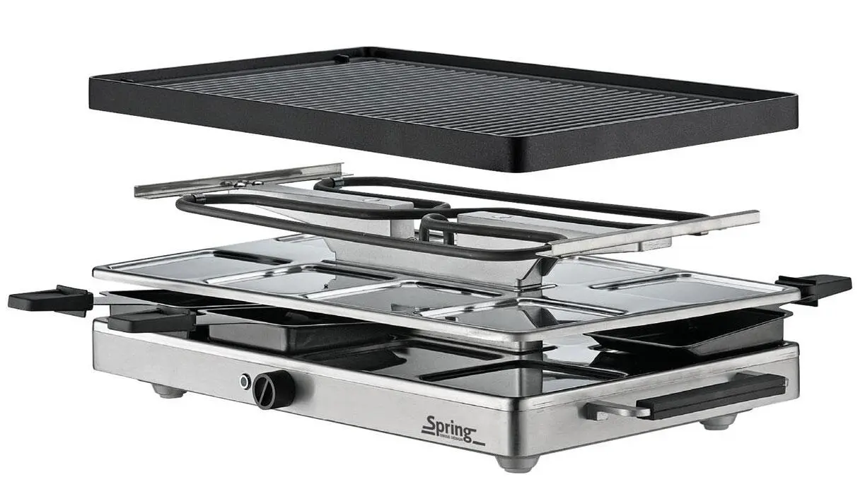 Spring Raclette8 Classic Mit Alu-Grillplatte In Edelstahl – Bild 2