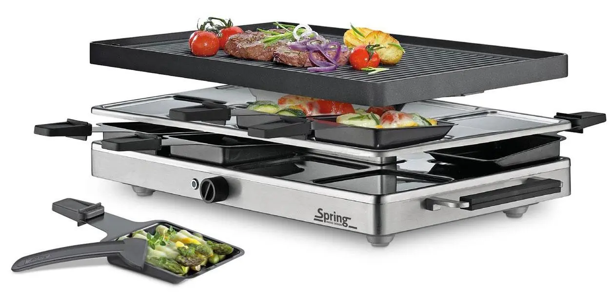 Spring Raclette8 Classic Mit Alu-Grillplatte In Edelstahl – Bild 3